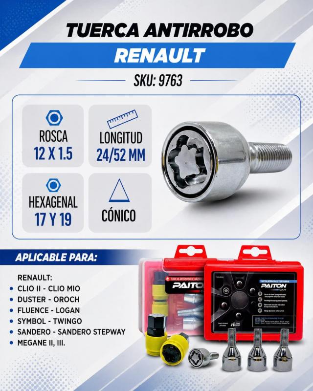 Imagen ilustrativa de TUERCAS ANTIRROBO RENAULT
