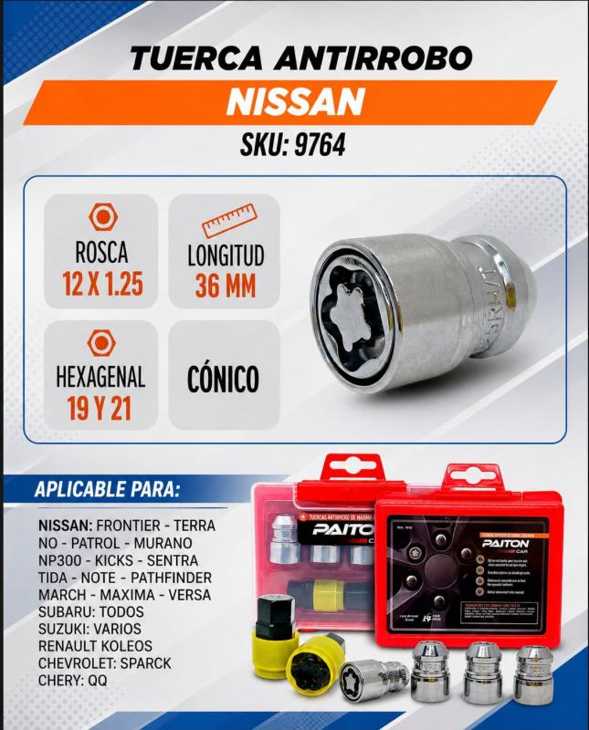 Imagen ilustrativa de TUERCAS ANTIRROBO NISSAN